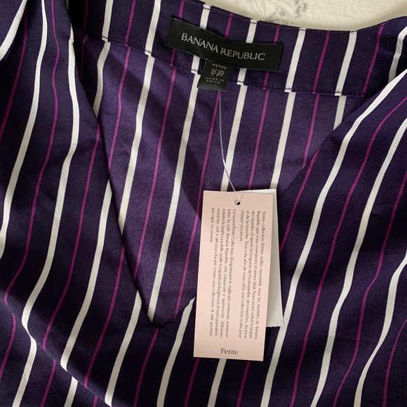 Banana Republic Pinstripe Ribbon Wrist Blouse 🍇 - Picture 5 of 5